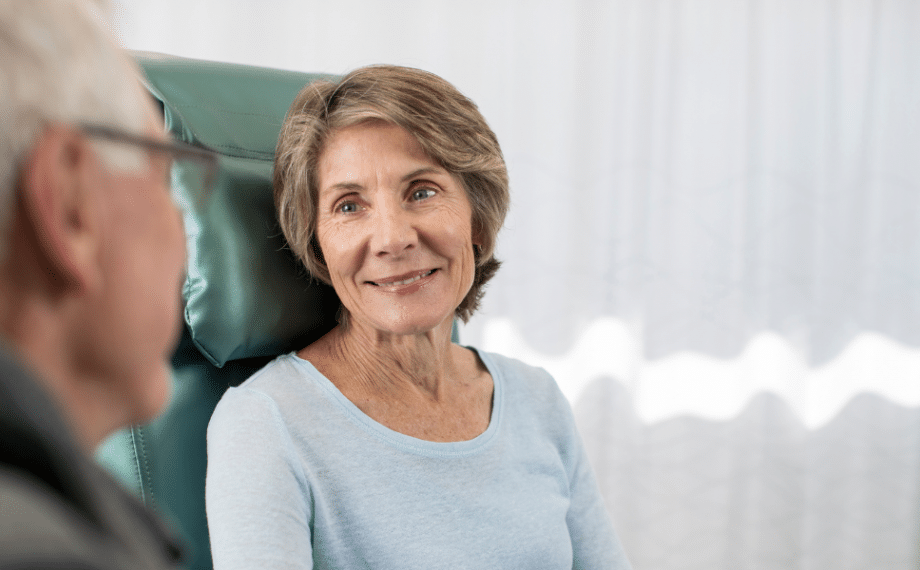 Female undergoing cancer treatment at Icon Cancer Centre Australia